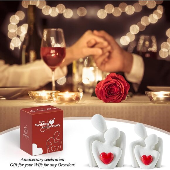 Porcelain Knick Knacks Couples Statue & Sculpture for Bedroom Decor Valentine - Picture 6 of 7